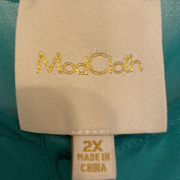 ModCloth Jade Green Cap Sleeve Dress - Picture 2 of 8